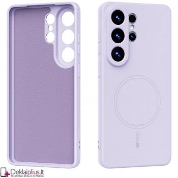 Guminis dėklas su magsafe - šviesiai violetinis (Samsung Galaxy S26 Ultra)
